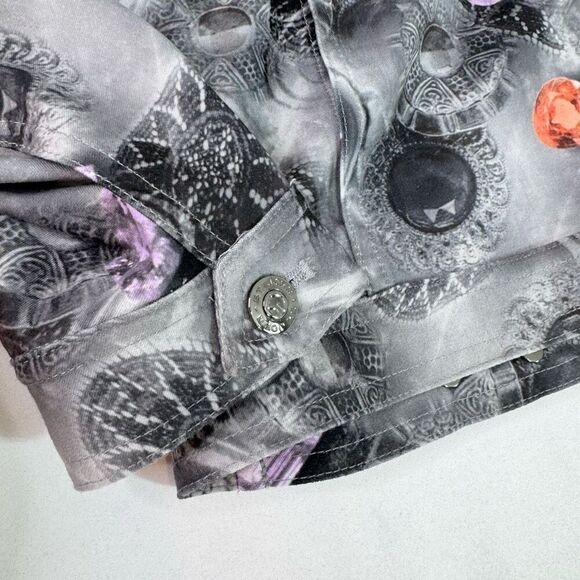 St John Sport Jacket Womens Medium Gray Gemstones Gems Button Up Luxury Shiny - Picture 2 of 8